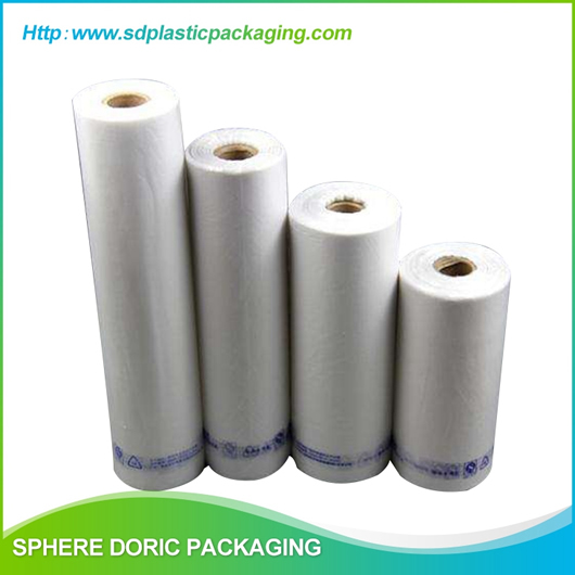 flat bags on roll with paper core