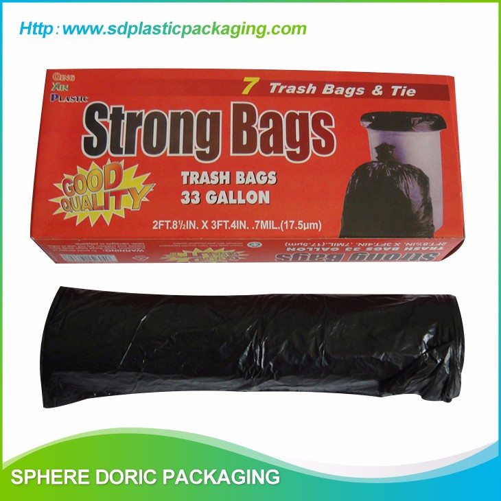 HDPE or LDPE garbage bags with printed box